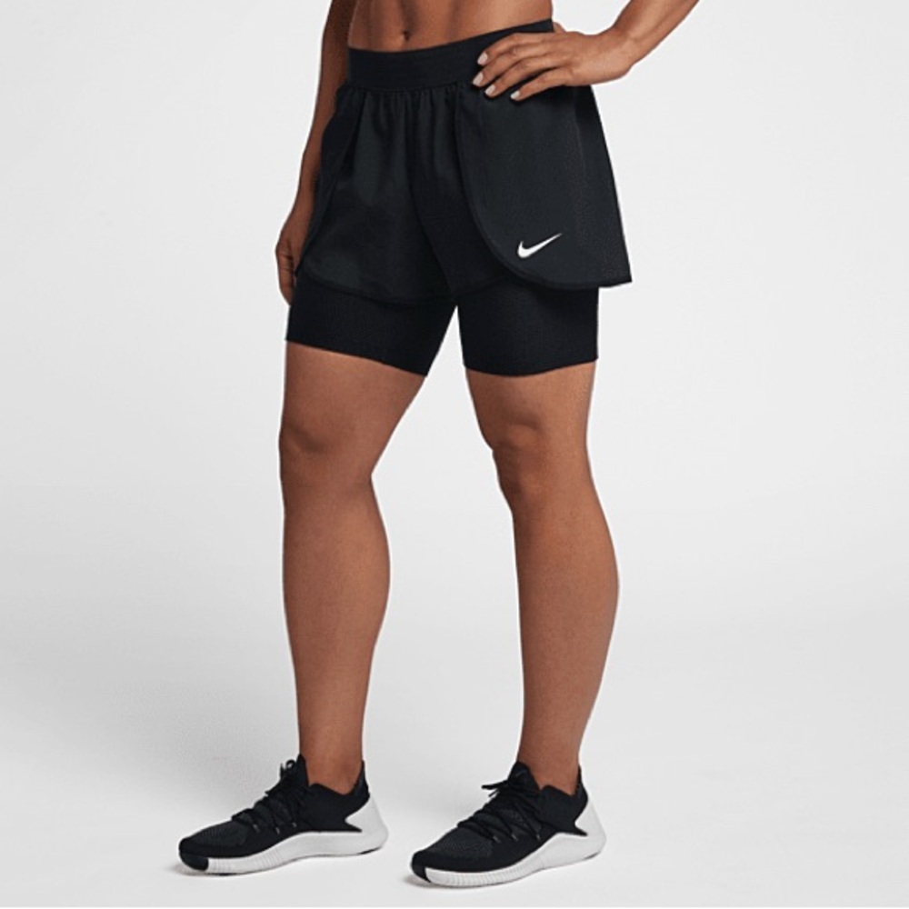 Nike 3-in-1 running workout shorts, XS Black